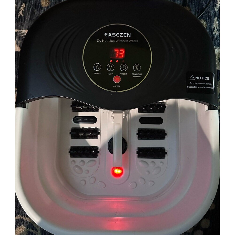 EASEZEN Collapsible Foot Spa Massage With Heat, Bubbles, & Red Light